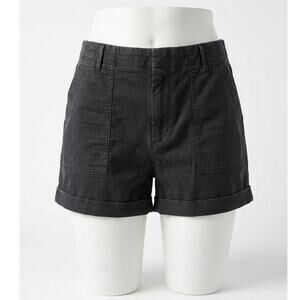 Banana Republic Black Authentic Chino Utility Shorts 12 Cuffed Cargo Pocket Jean